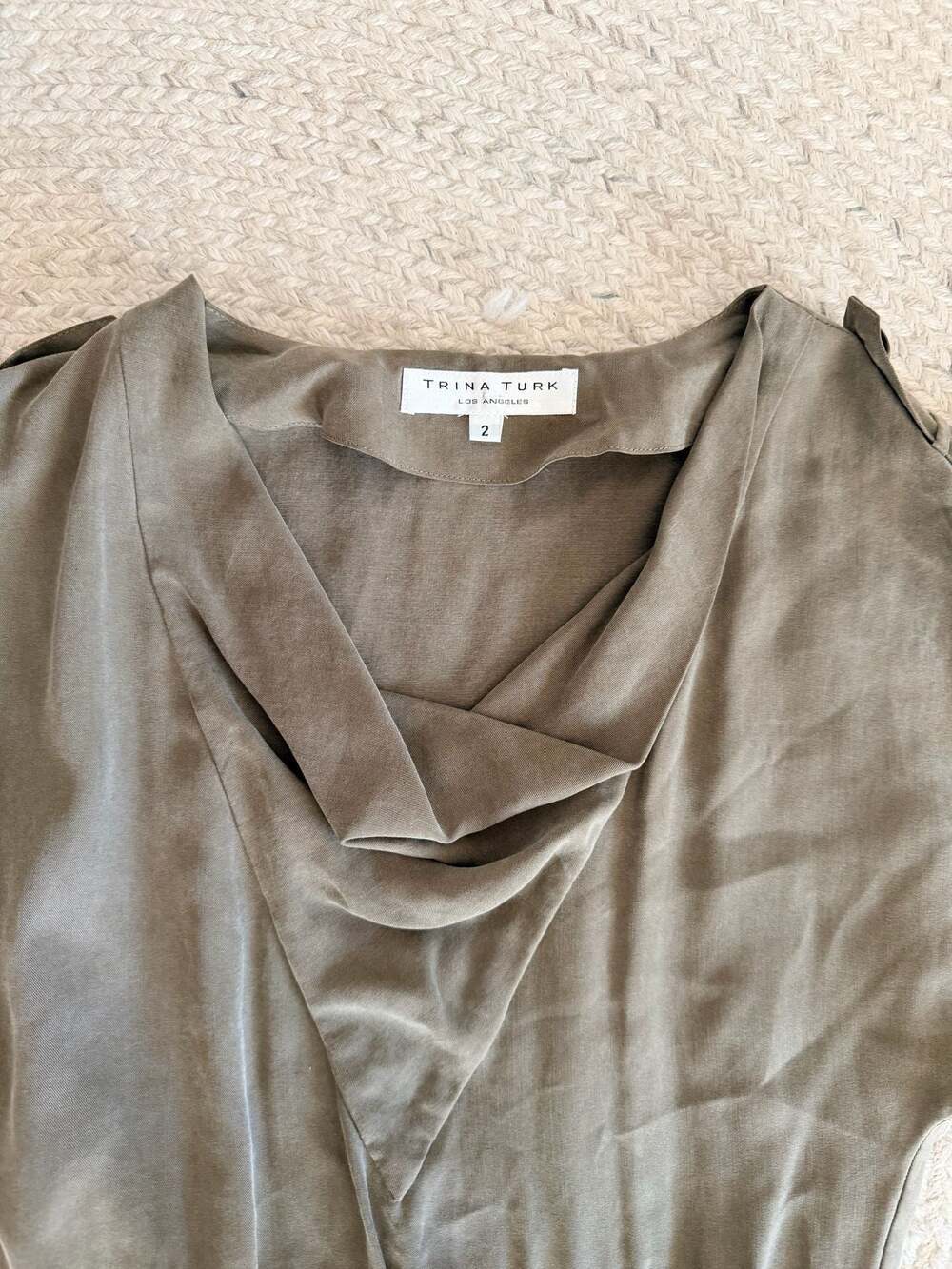 Trina Turk Olive Green Midi Dress - Picture 4 of 6